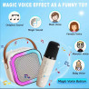 Karaoke avec enceinte bluetooth 5W et 2 microphones Bluetooth - Blanc