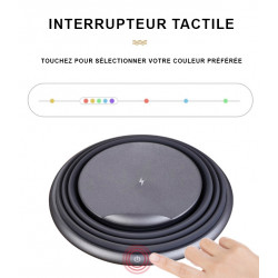 Chargeur sans fil a induction QI pliable et rotatif a LED - Noir