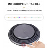 Chargeur sans fil a induction QI pliable et rotatif a LED - Noir