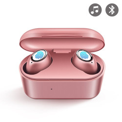 Ecouteurs binaural Bluetooth 5.0 sans fil etanches avec microphone...