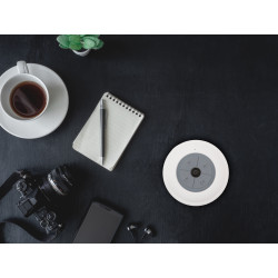 Haut - parleur Bluetooth etanche a ventouse avec lumiere LED - Blanc