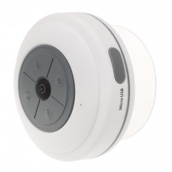 Haut - parleur Bluetooth etanche a ventouse avec lumiere LED - Blanc