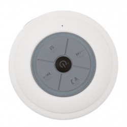 Haut - parleur Bluetooth etanche a ventouse avec lumiere LED - Blanc