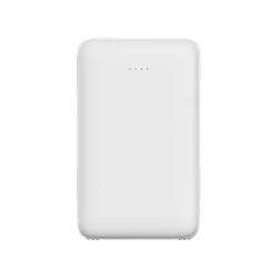 Batterie de secours 5000mAh avec cables integres - Blanc