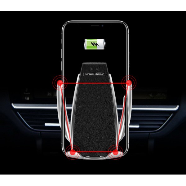 Chargeur sans fil de voiture intelligente Support de téléphone portable  Capteur automatique Support de voiture