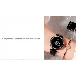 Montre connectee Bluetooth avec bracelet milanais et fonction...