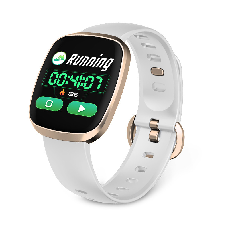 Montre connectee full ecran tactile - Blanc & or