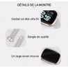 Montre connectee full ecran tactile - Blanc & or