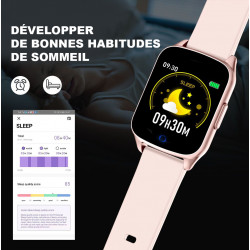 Montre Bluetooth 4.0 connectee avec frequence cardiaque - Rose des...