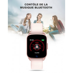 Montre Bluetooth 4.0 connectee avec frequence cardiaque - Rose des...