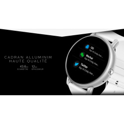 Montre Bluetooth 4.0 connectee avec frequence cardiaque - Blanc
