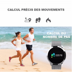 Montre Bluetooth connectee avec tracker dactivite et de frequence...