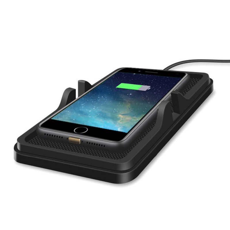 Tapis de charge sans fil de voiture Qi pour telephone portable...