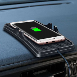 Tapis de charge sans fil de voiture Qi pour telephone portable...