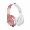 Casque stereo Bluetooth avec microphone integre - Rose or