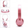 Casque stereo Bluetooth avec microphone integre - Rose or