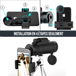 Telescope dexterieur avec lentille 40X60, boussole et trepied