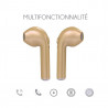 Ecouteurs stereo Bluetooth 4.2 binaural sans fil - Or