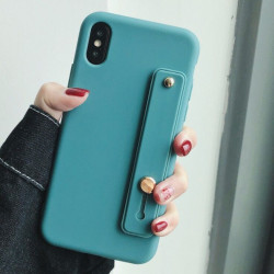 Coque legere en TPU avec support pour iPhone X/XS - Bleu canard