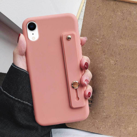 Coque legere en TPU avec support pour iPhone XR - Peche
