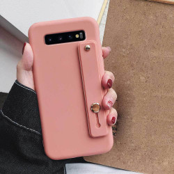 Coque legere en TPU avec support pour Samsung Galaxy S10 - Peche