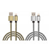 Lot de 2 cables de charge et de synchronisation Lightning - Gris et or