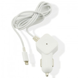 Chargeur voiture Muvit Apple Lightning MFI 1A 1.2m - Blanc