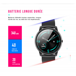 Montre Bluetooth connectee etanche avec tracer dactivite - Noir