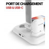 Lampe de bureau LED pliable avec support de charge sans fil 4 en 1...
