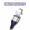 Cable magnetique universel de charge et de synchronisation avec...