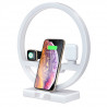 Station de charge rapide a 5 ports avec lampe de bureau LED - Blanc