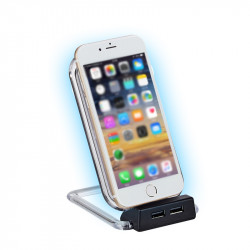 Chargeur rapide 10W sans fil a induction Qi avec stand et 2 ports...