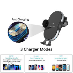 Support voiture rotatif 360 a ventouse 10W avec chargeur a...