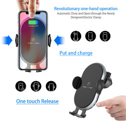 Support voiture rotatif 360 a ventouse 10W avec chargeur a...