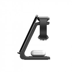 Support de charge sans fil rapide 3 en 1 antiderapant compatible...