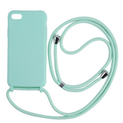 Coque TPU avec collier en corde reglable pour iPhone 6/6S - Vert deau