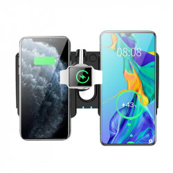 Support de charge sans fil 4 en 1 pour iOS, Android, Apple Watch...