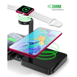 Support de charge sans fil 4 en 1 pour iOS, Android, Apple Watch...
