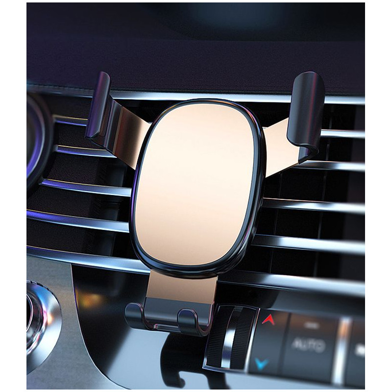 Support voiture rotatif 360 fixation grille daeration - Or