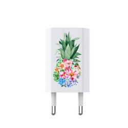 Prise murale universelle - Ananas fleuri
