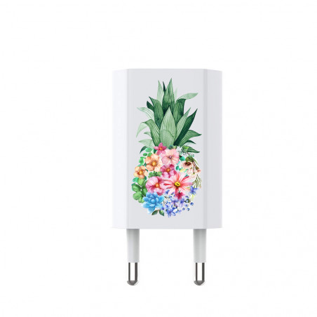 Prise murale universelle - Ananas fleuri