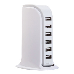 Chargeur 5 entrees USB 5A avec rallonge secteur et socle