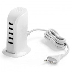 Chargeur 5 entrees USB 5A avec rallonge secteur et socle