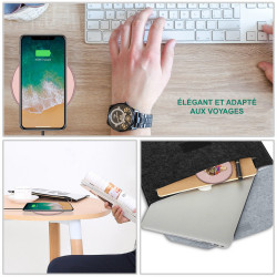 Chargeur a induction sans fil avec indicateur LED rose or - Chat...