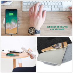 Chargeur a induction sans fil avec indicateur LED argent - Marbre...