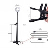Support mobile a pince flexible avec anneaux a LED reglables