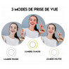 Support mobile a pince flexible avec anneaux a LED reglables