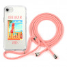Coque TPU avec collier en corde reglable pour iPhone 7/8/SE 2020...