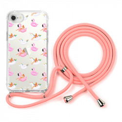 Coque TPU avec collier en corde reglable pour iPhone 7/8/SE 2020...