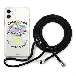 Coque TPU avec collier en corde reglable pour iPhone 11 noir - Los...